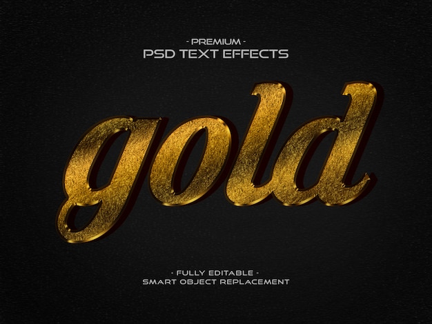 3d gold text psd download