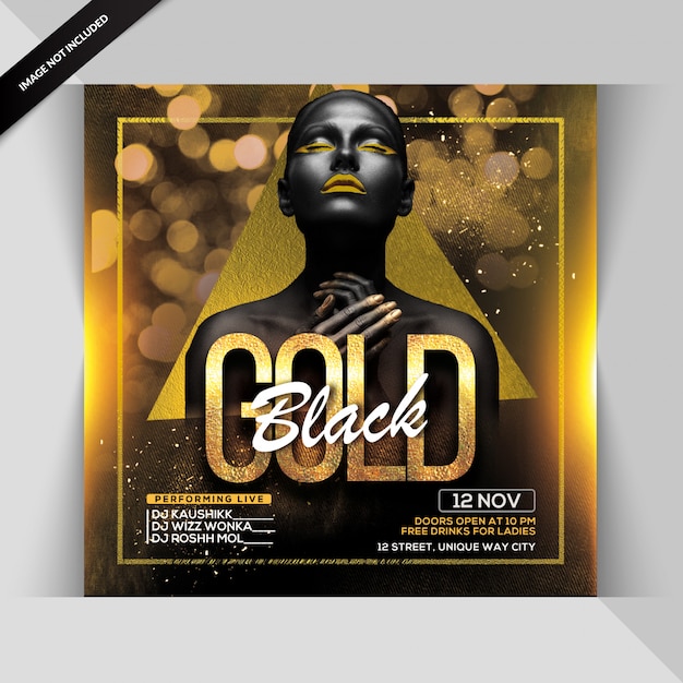 Gold black party flyer Premium Psd