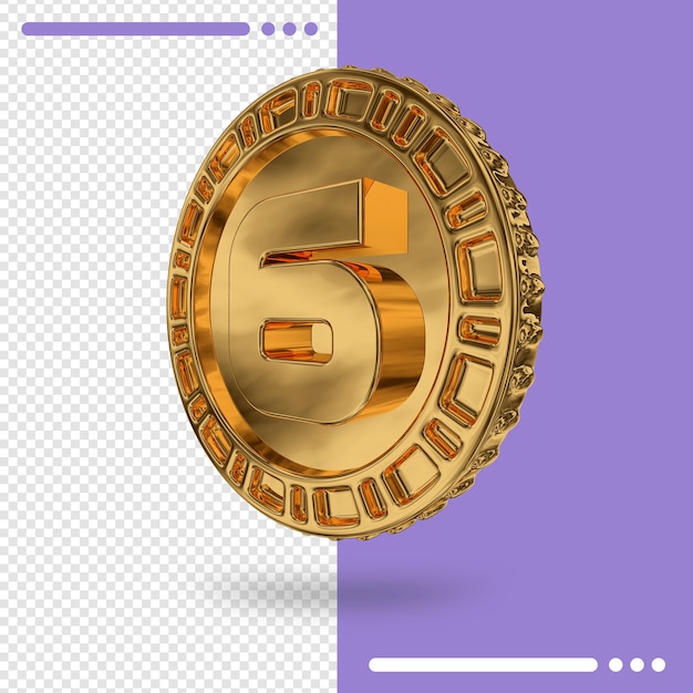 Download Premium PSD | Gold coin and number in 3d rendering
