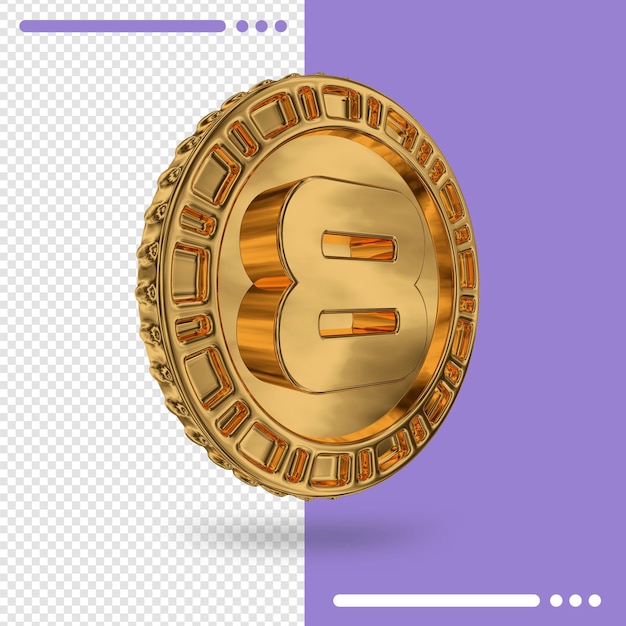 Download Premium PSD | Gold coin and number 8 3d rendering
