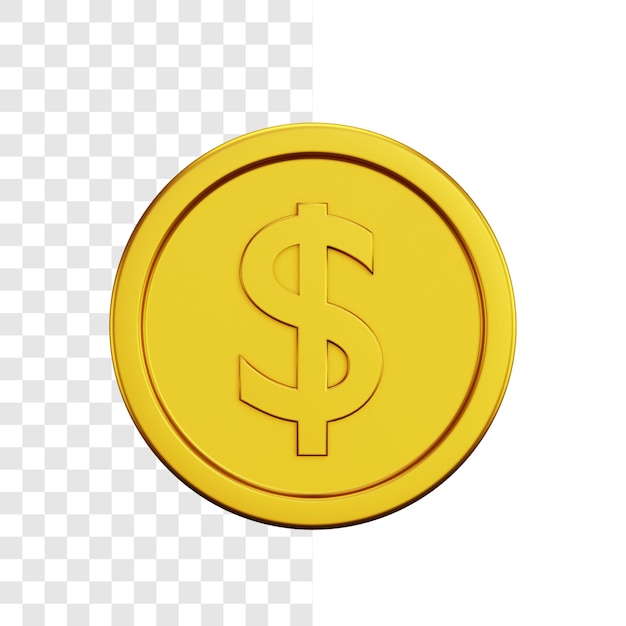 Premium PSD Gold Dollar Coin 3d Illustration Concept