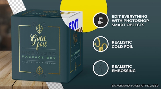 Download Premium Psd Gold Foil Box Mockup PSD Mockup Templates