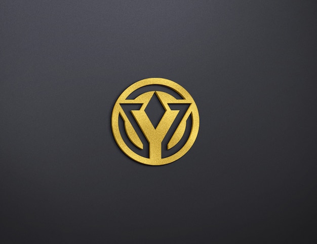 Gold logo mockup | Premium PSD File
