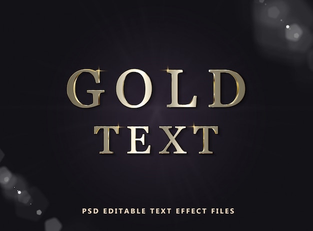 gold text effect psd downloadable free