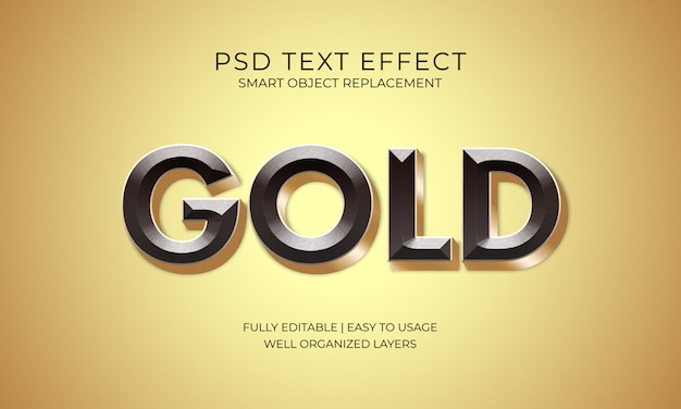 gold text effect psd downloadable free