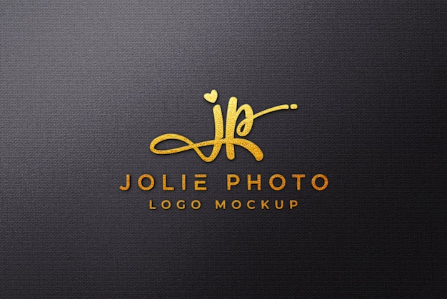 Download Premium PSD | Golden 3d logo mockup on black canvas