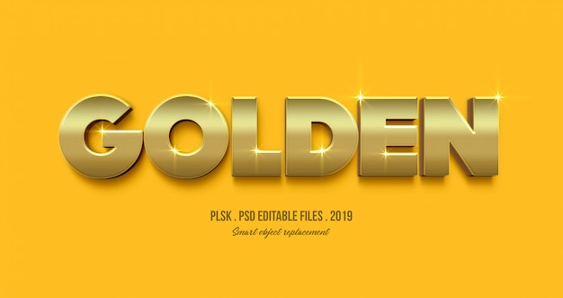 Download Golden 3d text style effect PSD file | Premium Download