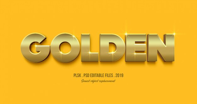 Download Golden 3d text style effect PSD file | Premium Download