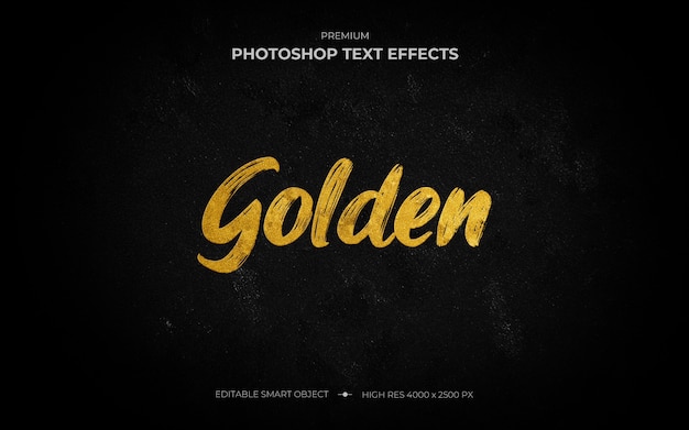 Download Golden brush text effect mockup | Premium PSD File PSD Mockup Templates
