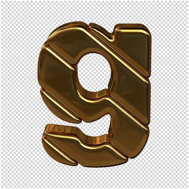 Premium Psd Golden Letter 3d Rendering 7069