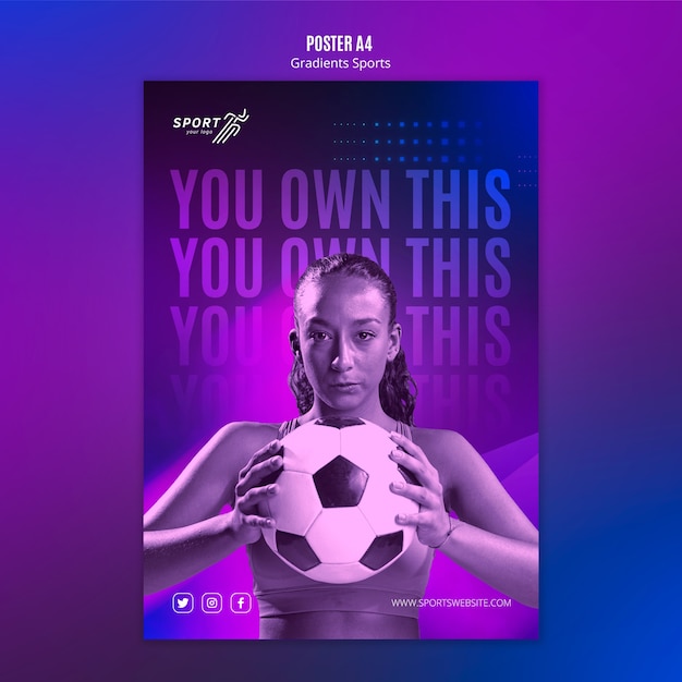 Download Free Psd Gradient Sport Poster Template Theme PSD Mockup Templates