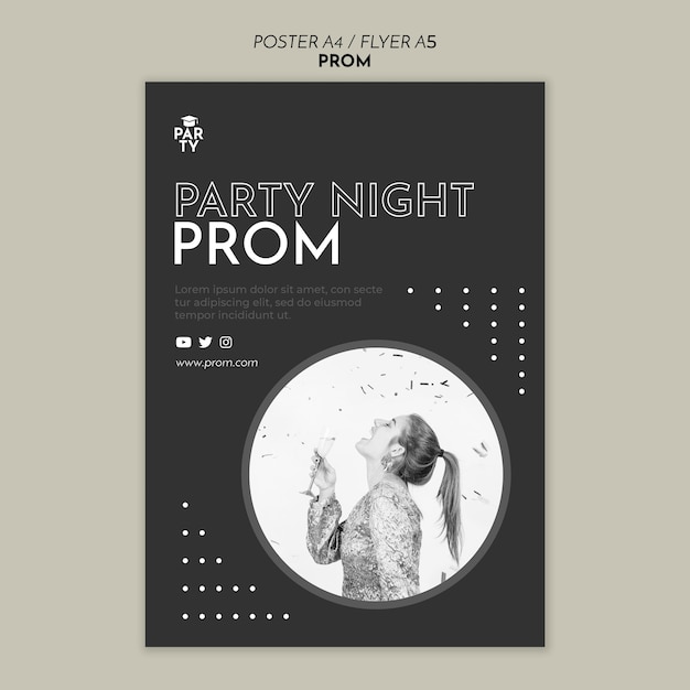 Free PSD Graduation prom poster template