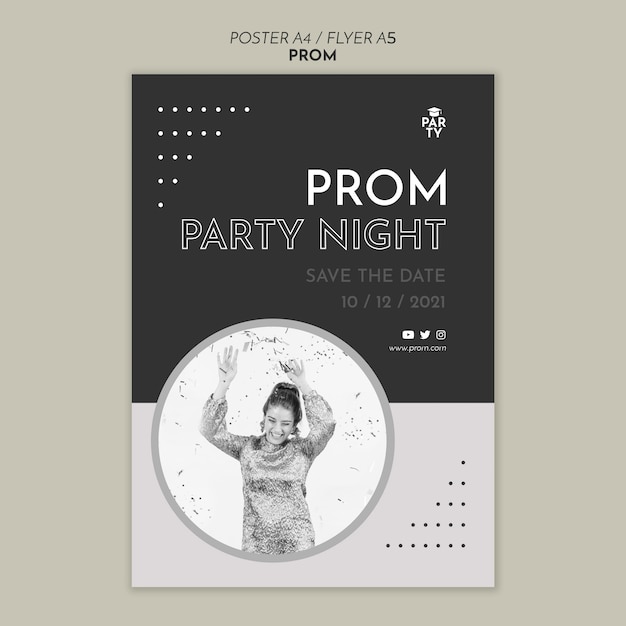 Free PSD Graduation prom poster template