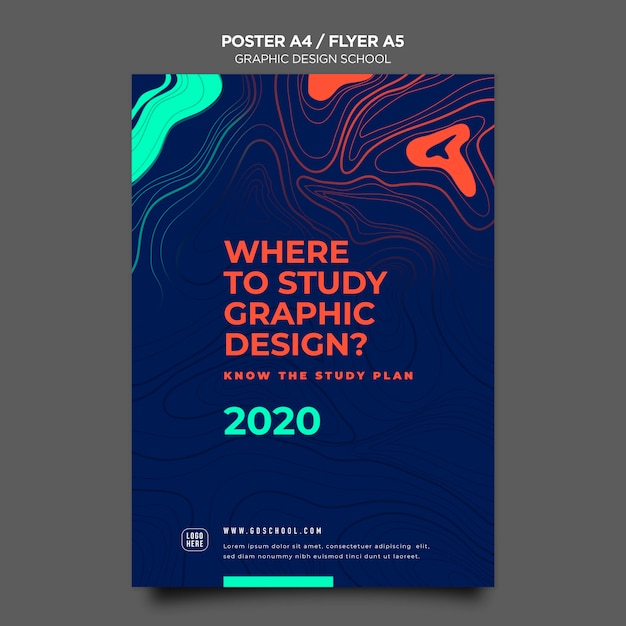 Free Psd Graphic Design School Poster Template
