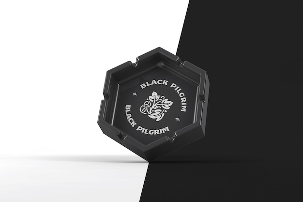 Download Premium Psd Gravity Hex Ashtray With Printed Logo Mockup