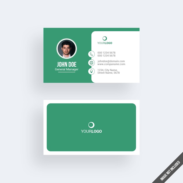 Download Green business card mockup with calendar PSD file ...