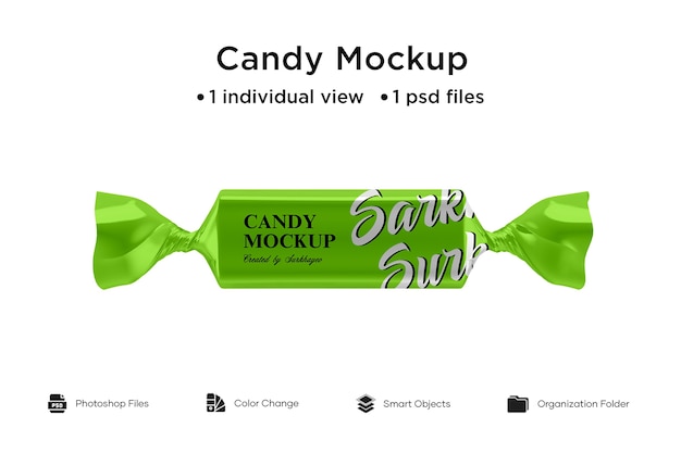 Download Premium Psd Green Candy Foil Mockup Front View Mockup