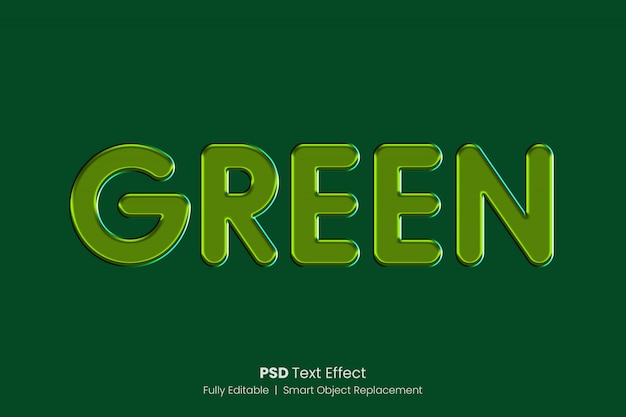 Download Green glossy text effect PSD file | Premium Download
