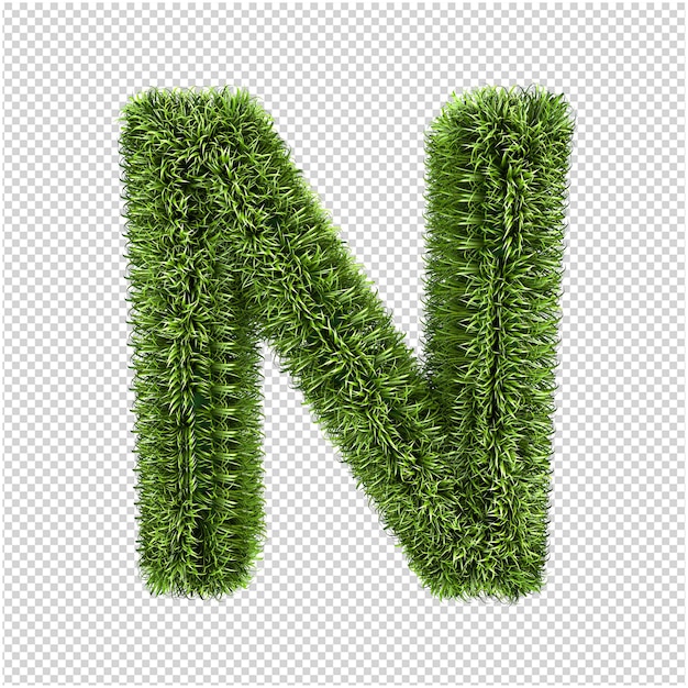 Premium PSD | Green Grass Letters 3d Rendering