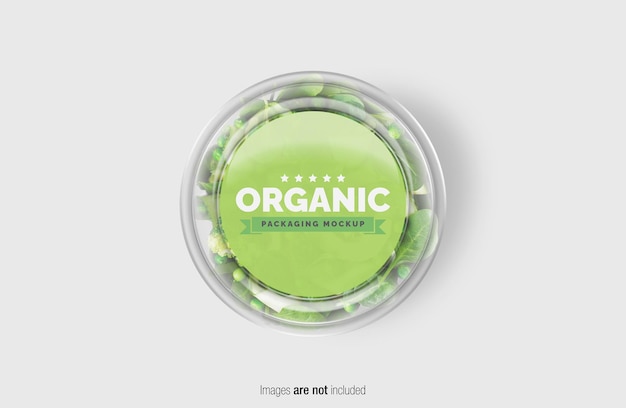 Download Premium PSD | Green salad box mockup with sticker
