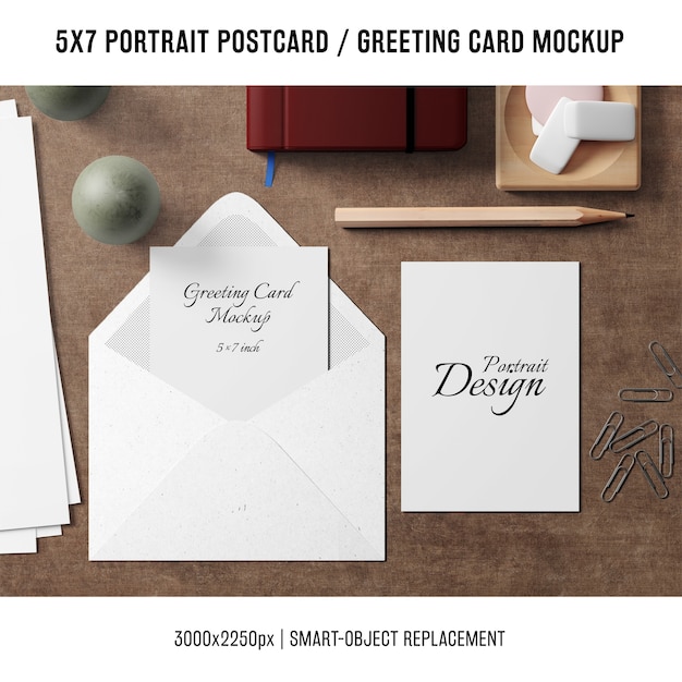 Free PSD | Greeting card mock up