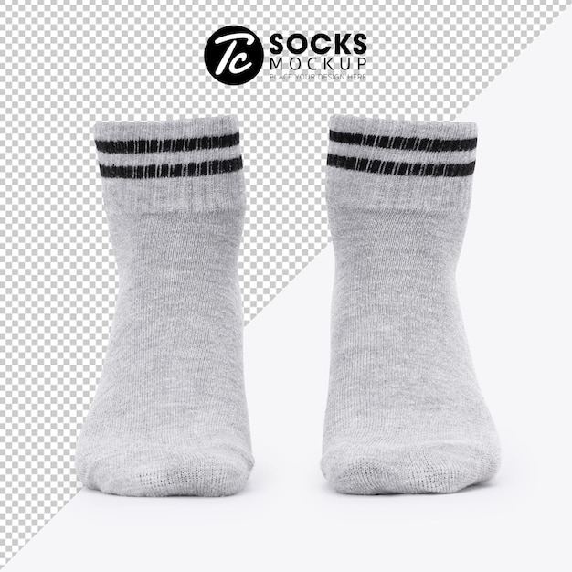 Download Premium PSD | Grey crew socks mockup design isolated