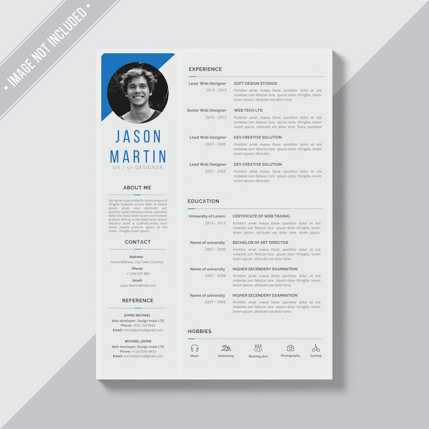 Grey cv template with blue detFree Download Template CV Gratis Abu-Abu PSDails Free Psd