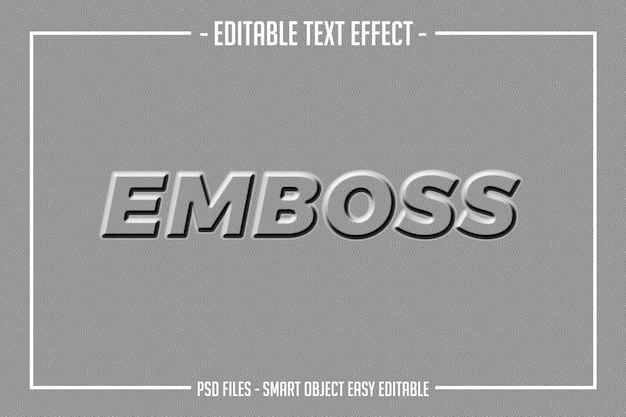 Premium Psd Grey Emboss Text Style Editable Font Effect 7228