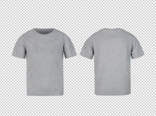 Grey kids t shirt front and back mockup | Premium PSD File