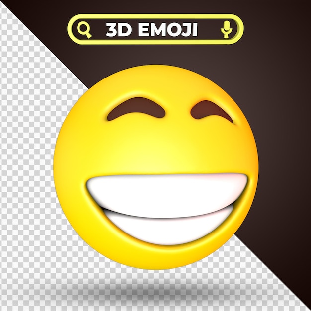Premium Psd Grinning Squinting Face 3d Rendering Emoji Isolated