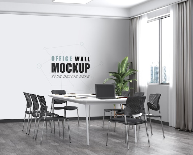 Premium PSD | Group work and exchange room wall mockup