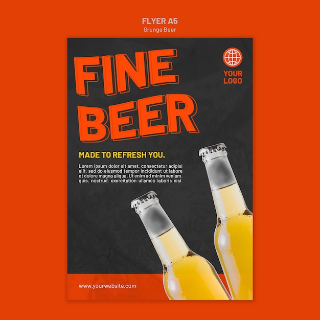 Free PSD Grunge beer flyer template