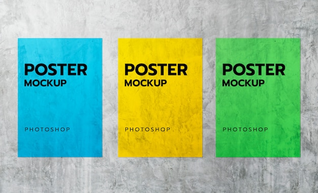Download Grunge poster wall mockup realistic | Premium PSD File