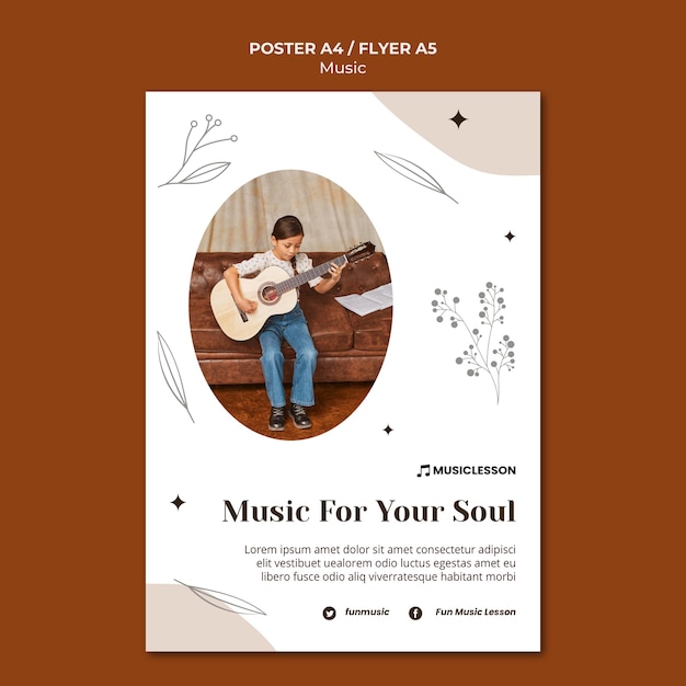 Free PSD Guitar lessons print template