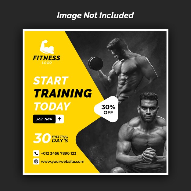 Premium Psd Gym And Fitness Instagram Banner Template