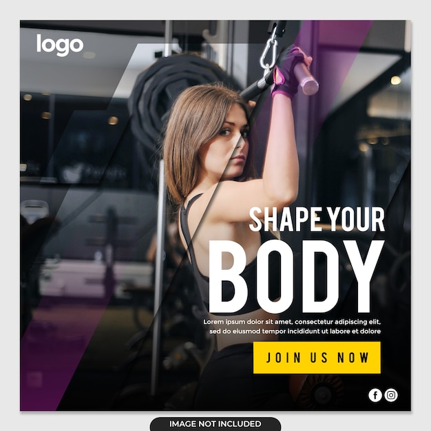 Gym and fitness social media post and instagram template Premium Psd