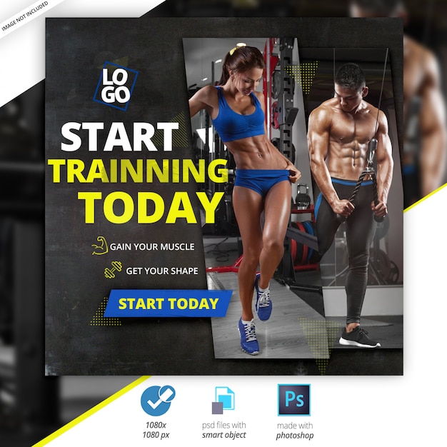 Premium Psd Gym Fitness Social Media Web Banners
