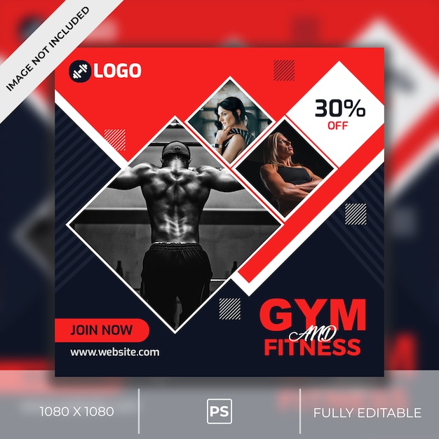 Premium PSD | Gym social media post design