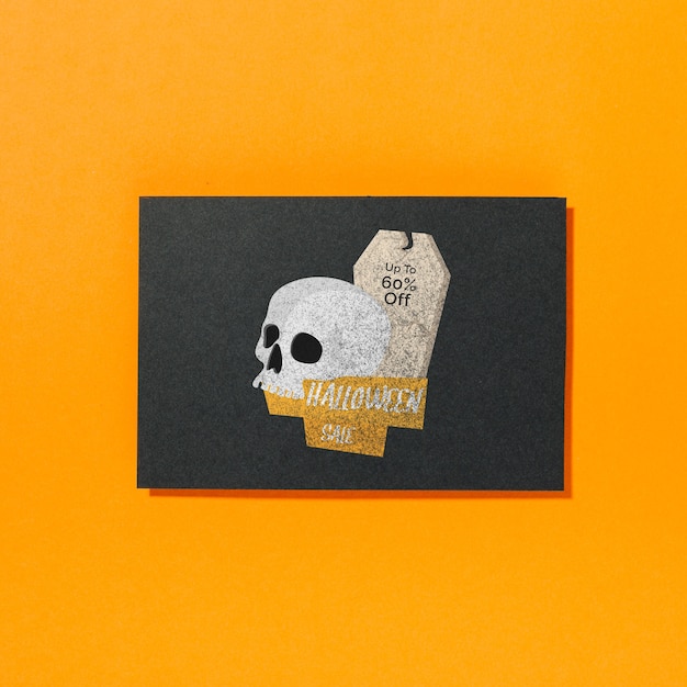 Download Free PSD | Halloween cover mockup with skull