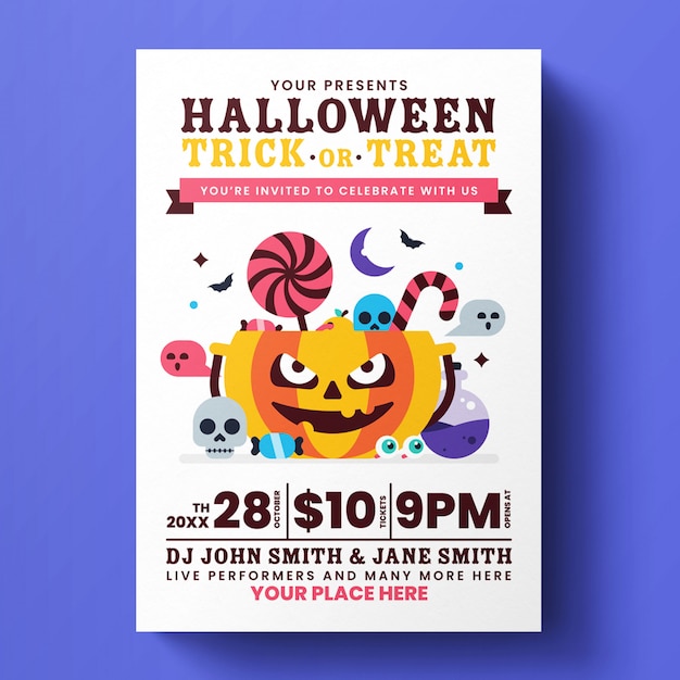 Premium PSD | Halloween flyer template