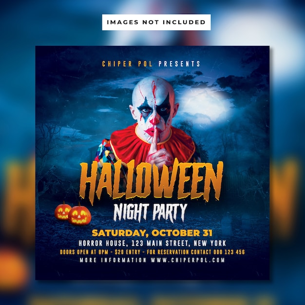 Premium Psd Halloween Night Party Flyer Template