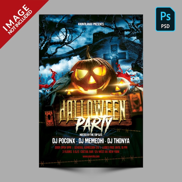 Premium Psd Halloween Party Flyer Or Poster Template
