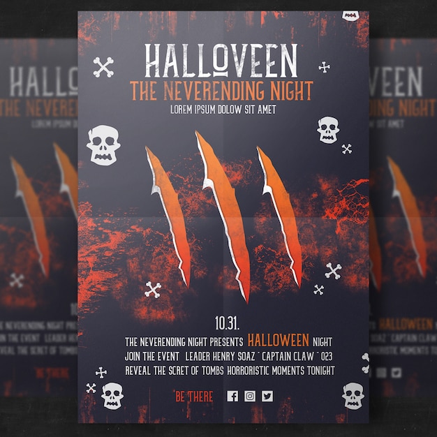 Premium PSD | Halloween poster template