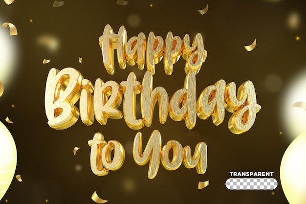 Premium Psd Happy Birthday 3d Render