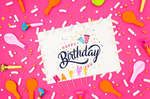 Download Happy Birthday Mockup Free / Happy birthday concept mock ...