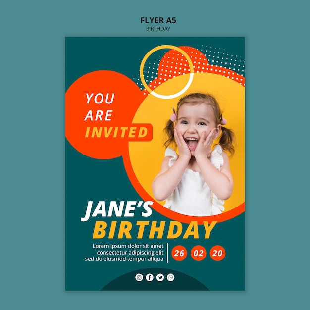 Free Psd Happy Birthday Flyer Concept Template