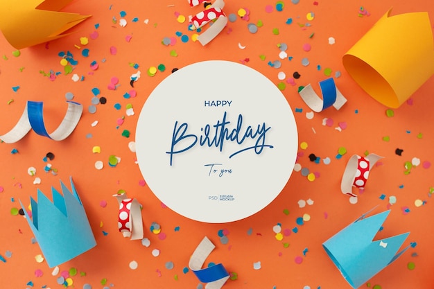 Download Free PSD | Happy birthday greeting card mockup with ...
