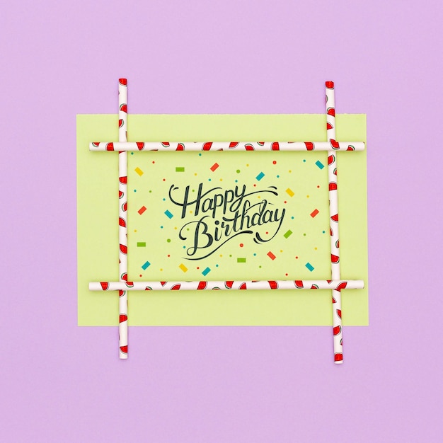 Download Happy birthday greeting card with mock-up PSD file | Free Download