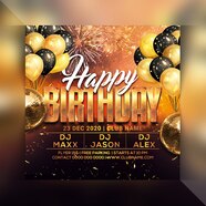 Premium PSD Happy Birthday Party Flyer Template