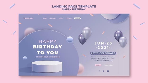 Happy Birthday Wishes Website Template Free Download